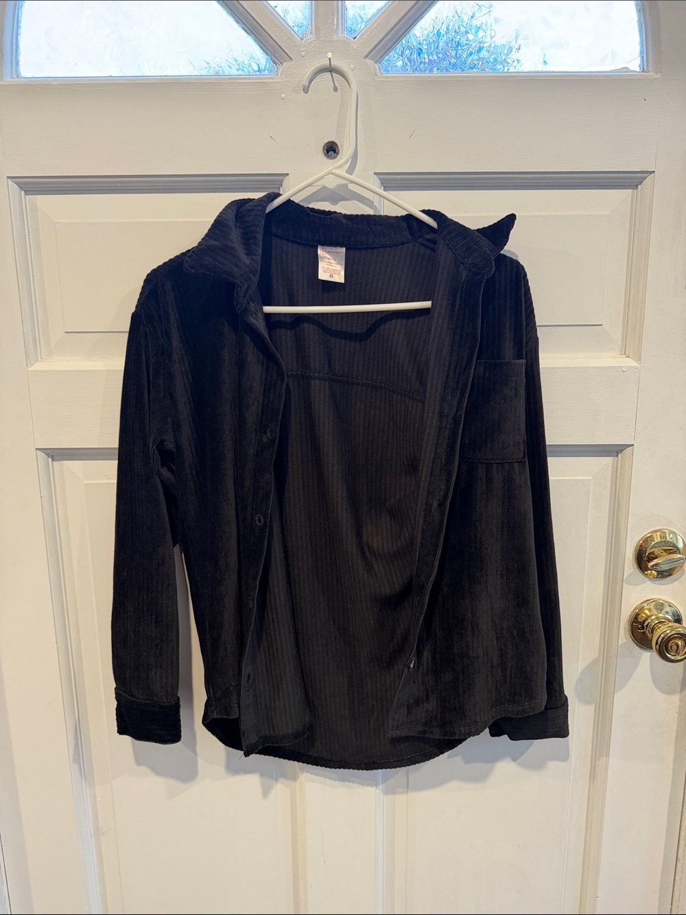 No Boundaries Black Hooded Corduroy Jacket